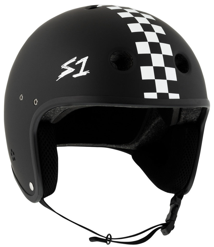 S1 Retro Lifer E-Helmet - Black Matte Checkered